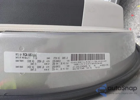 2017 Chrysler Pacifica Touring-L Plus из США, поврежденный, VIN 2C4RC1EG7HR506355